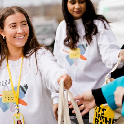 Volunteers serving at Hygiene Bank